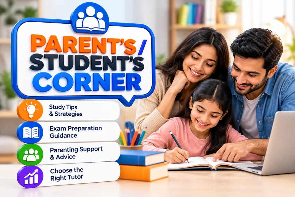 Parent's / Student's Corner 1 Choosing the right tutor and study approach is one of the most important decisions for a child’s academic success.This section is specially created for parents and students to get clear, honest, and practical guidance—from selecting the right home tutor and understanding fees to avoiding common mistakes and improving study habits.